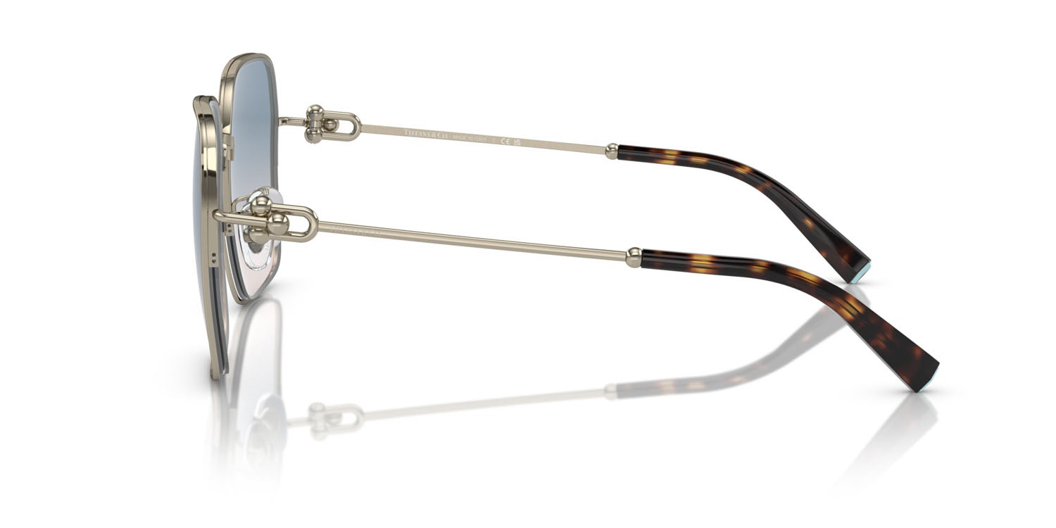 Sonnenbrillen Tiffany TF 3093D (619116) farbe oro pallido form quadratisch gläser marrone chiaro sfumato blu