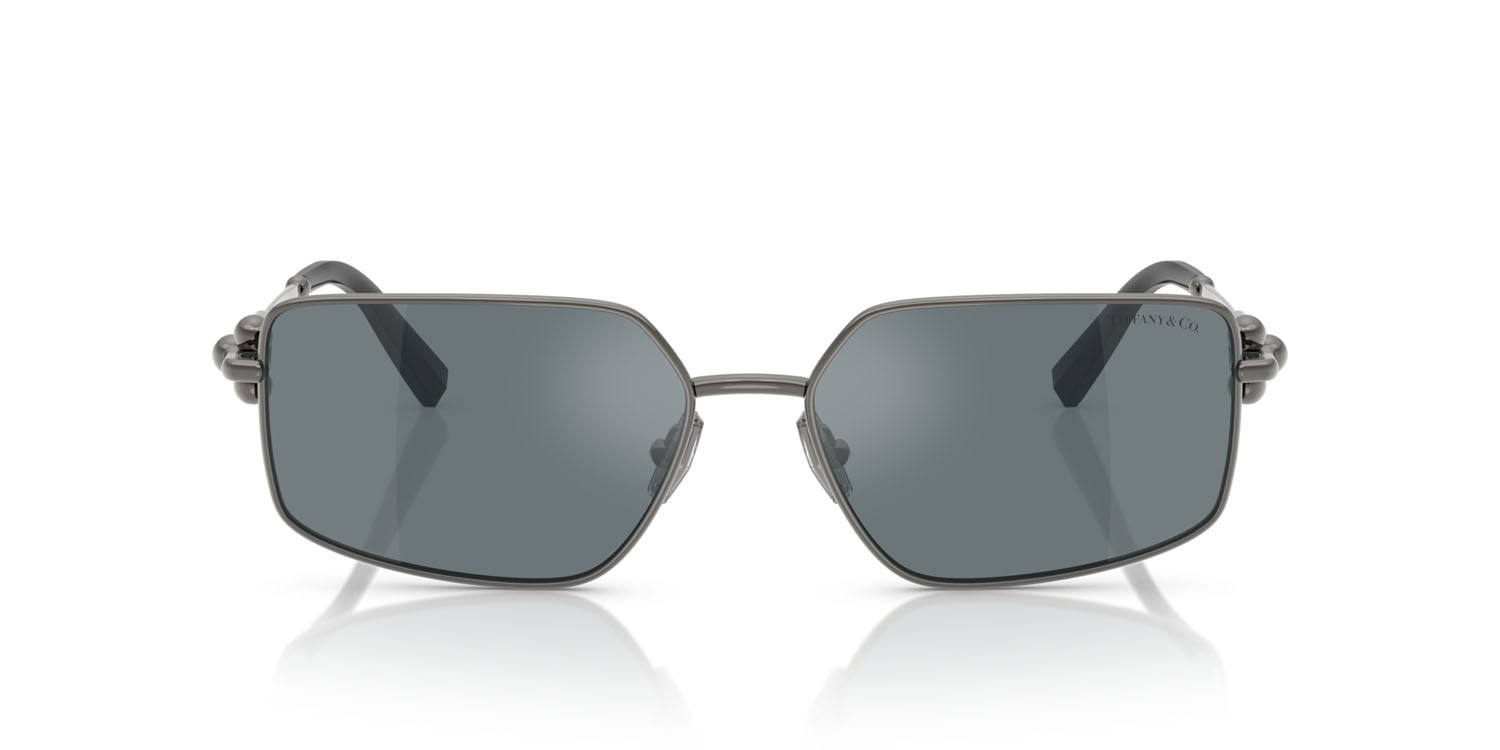 Sunglasses Tiffany TF 3111 (62266G) color rutenio shape rectangle lenses grigio nero specchiato