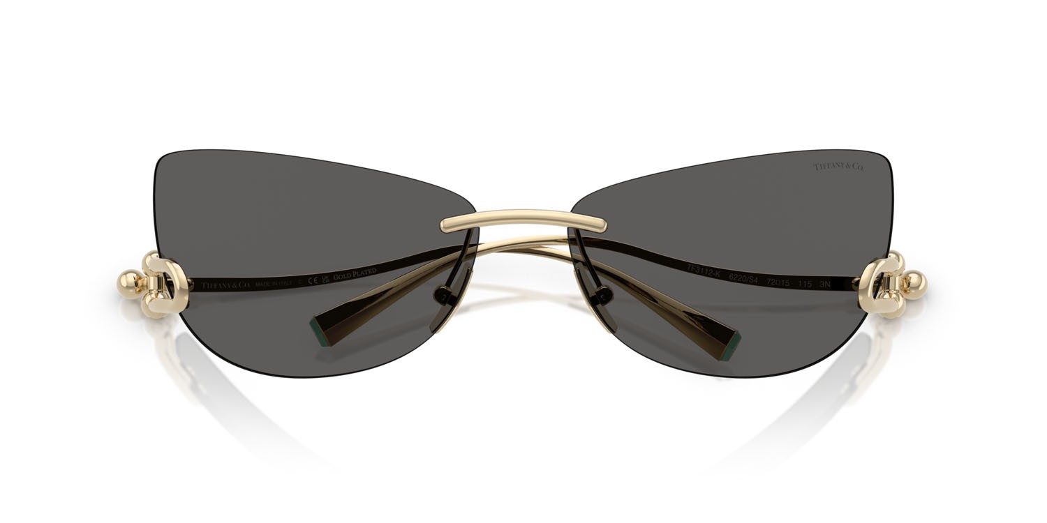 Sunglasses Tiffany TF 3112K (6220S4) color placcato oro pallido shape irregular lenses grigio scuro