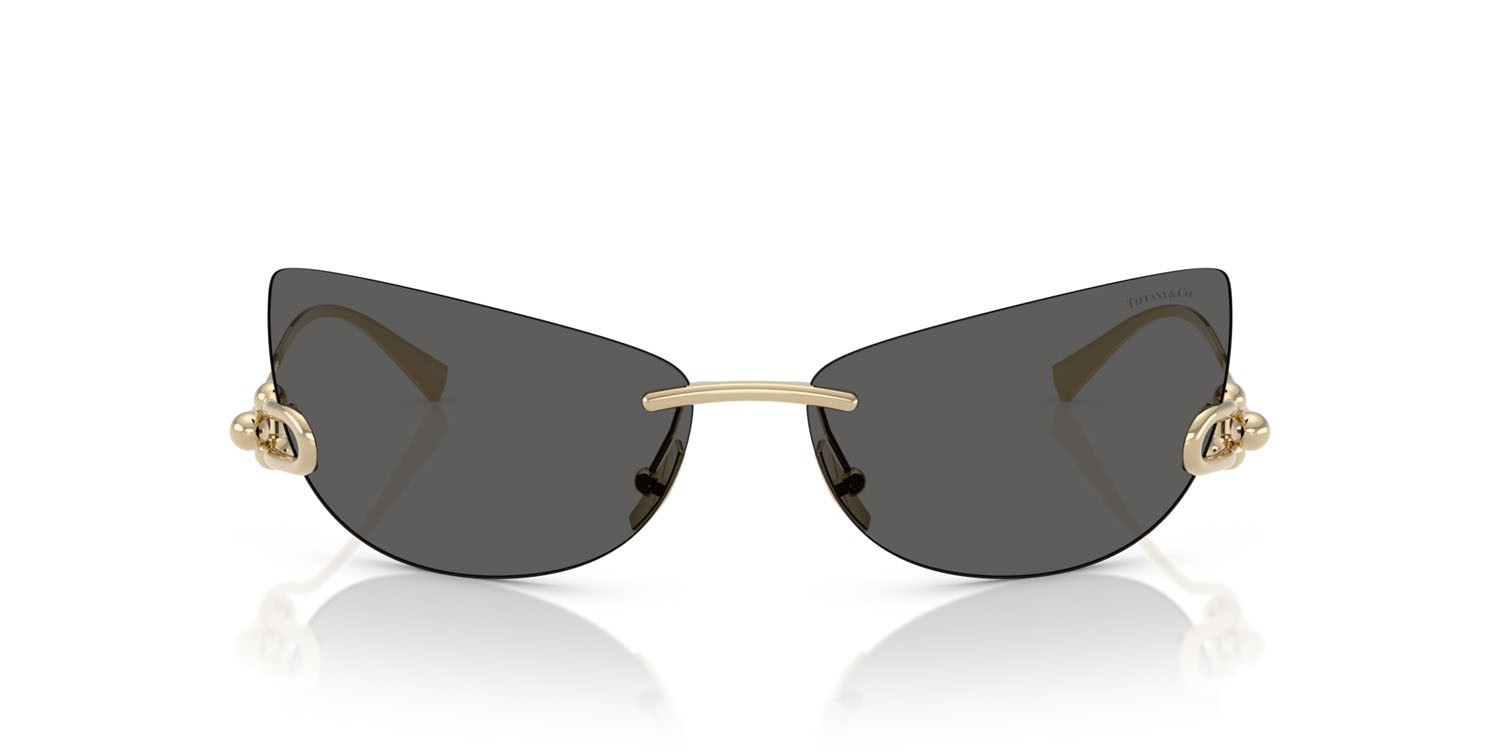 Sunglasses Tiffany TF 3112K (6220S4) color placcato oro pallido shape irregular lenses grigio scuro