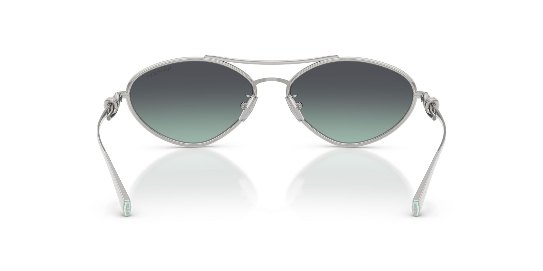 Occhiali da sole Tiffany TF 3117 (60012G) colore argento forma irregolare lenti azure/dark grey