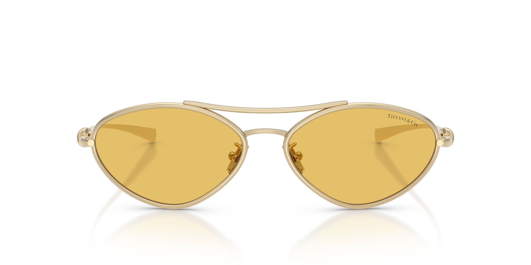 Sunglasses Tiffany TF 3117 (623685) color oro pallido shape irregular lenses giallo