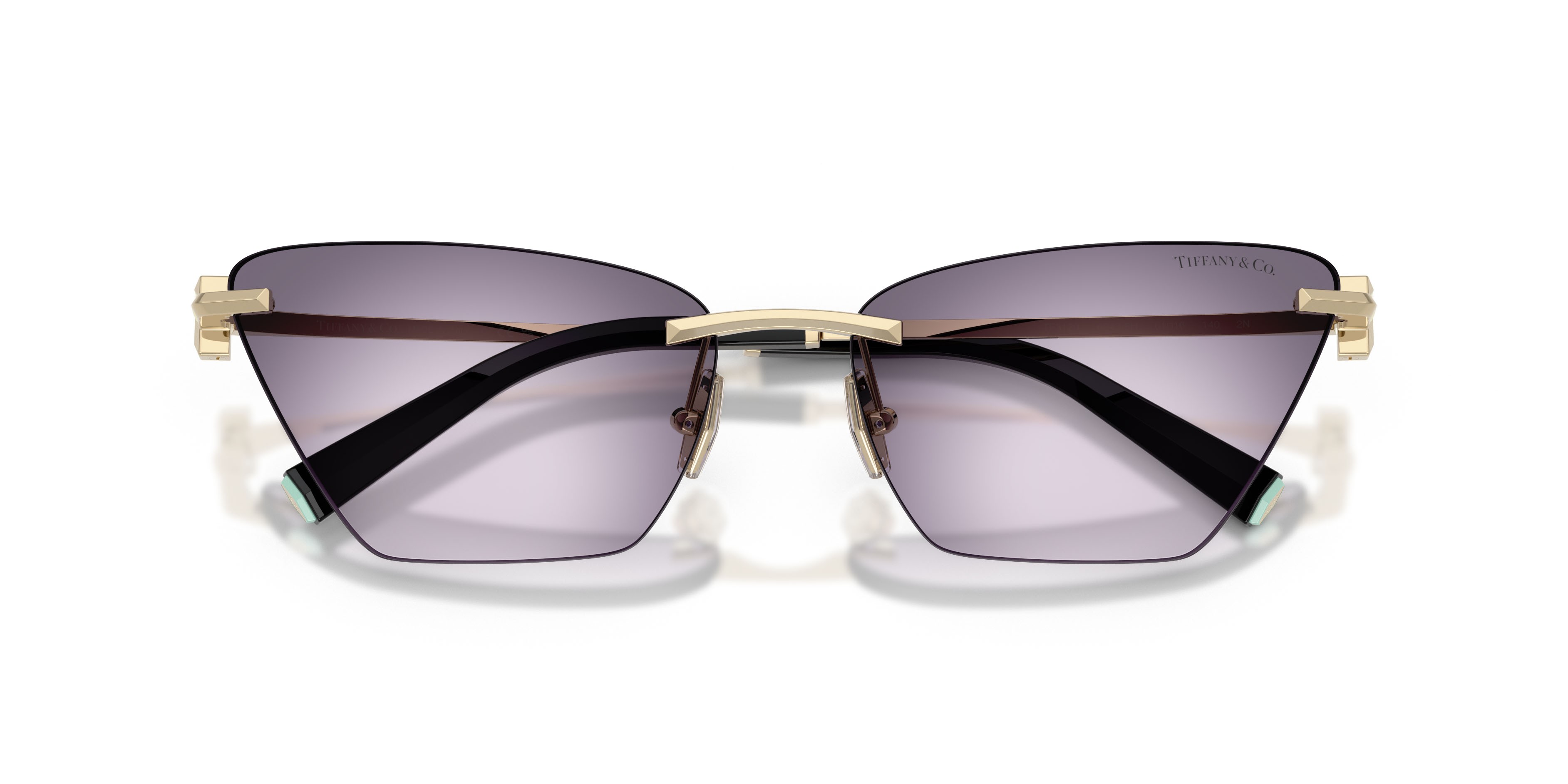 Sunglasses Tiffany TF 3120 (62438H) color oro pallido shape butterfly lenses viola