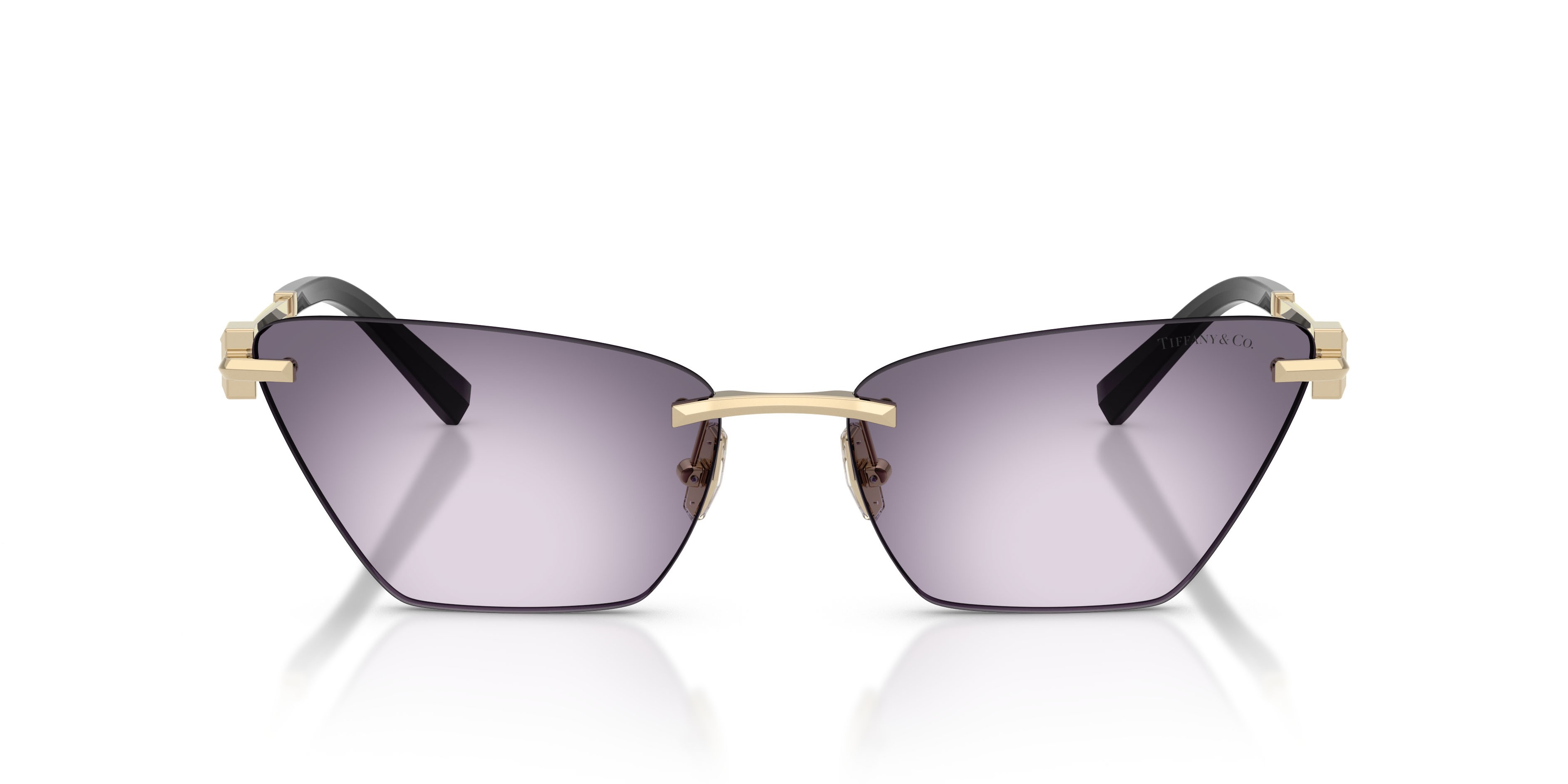 Sunglasses Tiffany TF 3120 (62438H) color oro pallido shape butterfly lenses viola