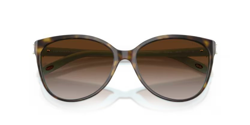 Occhiali da sole Tiffany TF 4089B (81343B) colore havana/blue forma cat eye lenti brown gradient