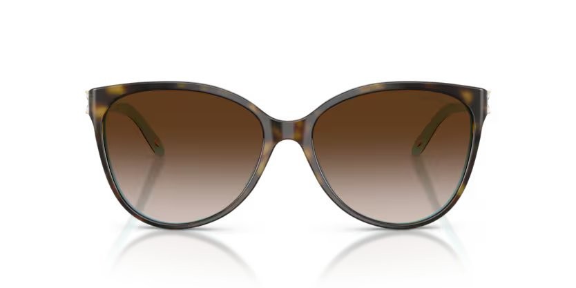 Occhiali da sole Tiffany TF 4089B (81343B) colore havana/blue forma cat eye lenti brown gradient