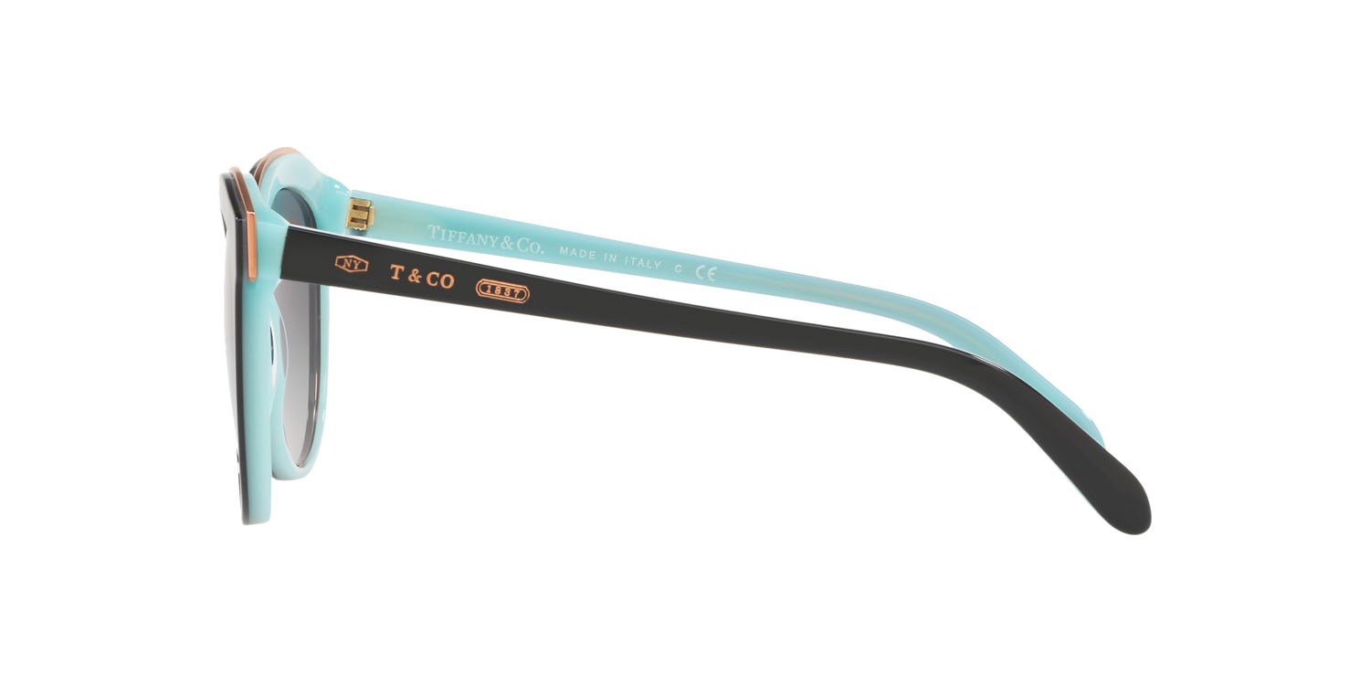 Sonnenbrillen Tiffany TF 4146 (80553C) farbe nero su blu tiffany form pantos gläser sfumato grigio