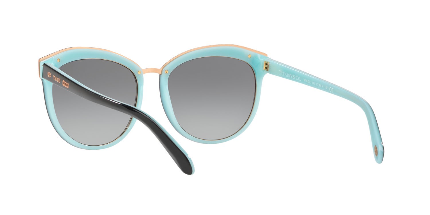 Sonnenbrillen Tiffany TF 4146 (80553C) farbe nero su blu tiffany form pantos gläser sfumato grigio