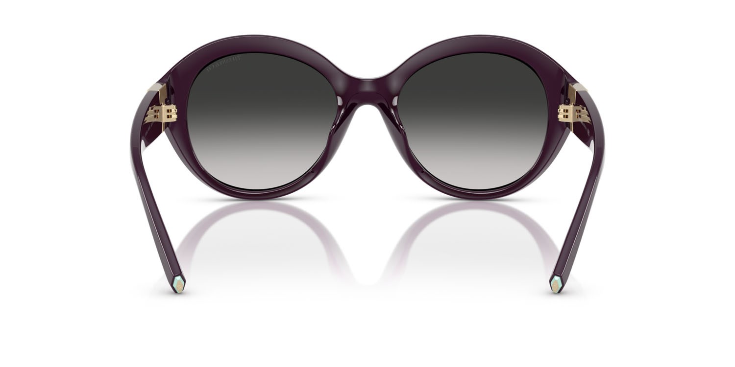 Sunglasses Tiffany TF 4227BU (84273C) color deep kunzite shape round lenses sfumato grigio
