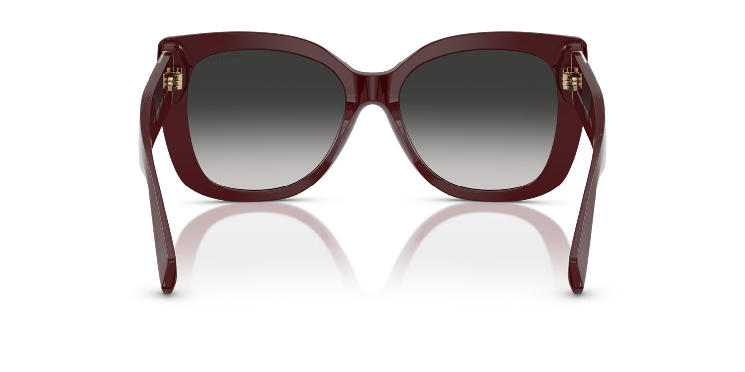Occhiali da sole Tiffany TF 4229 (83893C) colore vinaccia forma quadrato lenti sfumato grigio