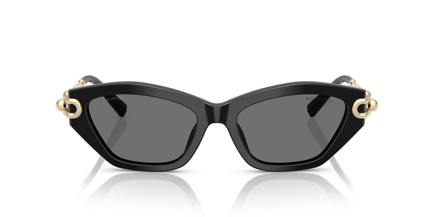 Occhiali da sole Tiffany TF 4231U (800181) colore nero forma cat eye lenti polar grigio scuro