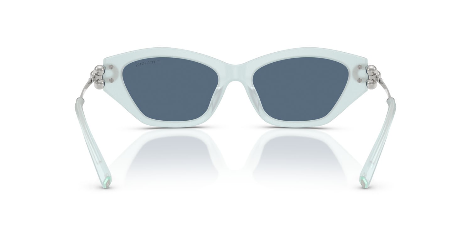 Sunglasses Tiffany TF 4231U (843680) color zaffiro tenue frosted shape cat eye lenses blu scuro