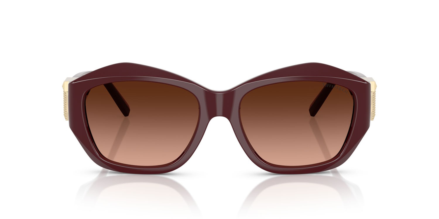 Sunglasses Tiffany TF 4233U (83895M) color vinaccia shape square lenses rosa sfumato grigio