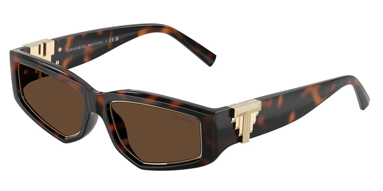 Occhiali da sole Tiffany TF 4234U (80153G) colore havana forma irregolare lenti marrone chiaro