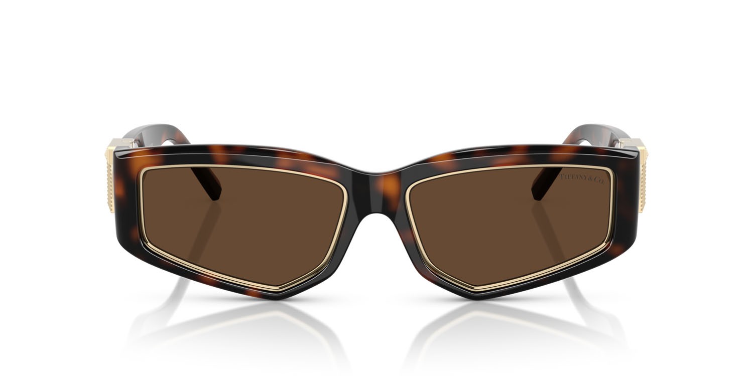 Occhiali da sole Tiffany TF 4234U (80153G) colore havana forma irregolare lenti marrone chiaro