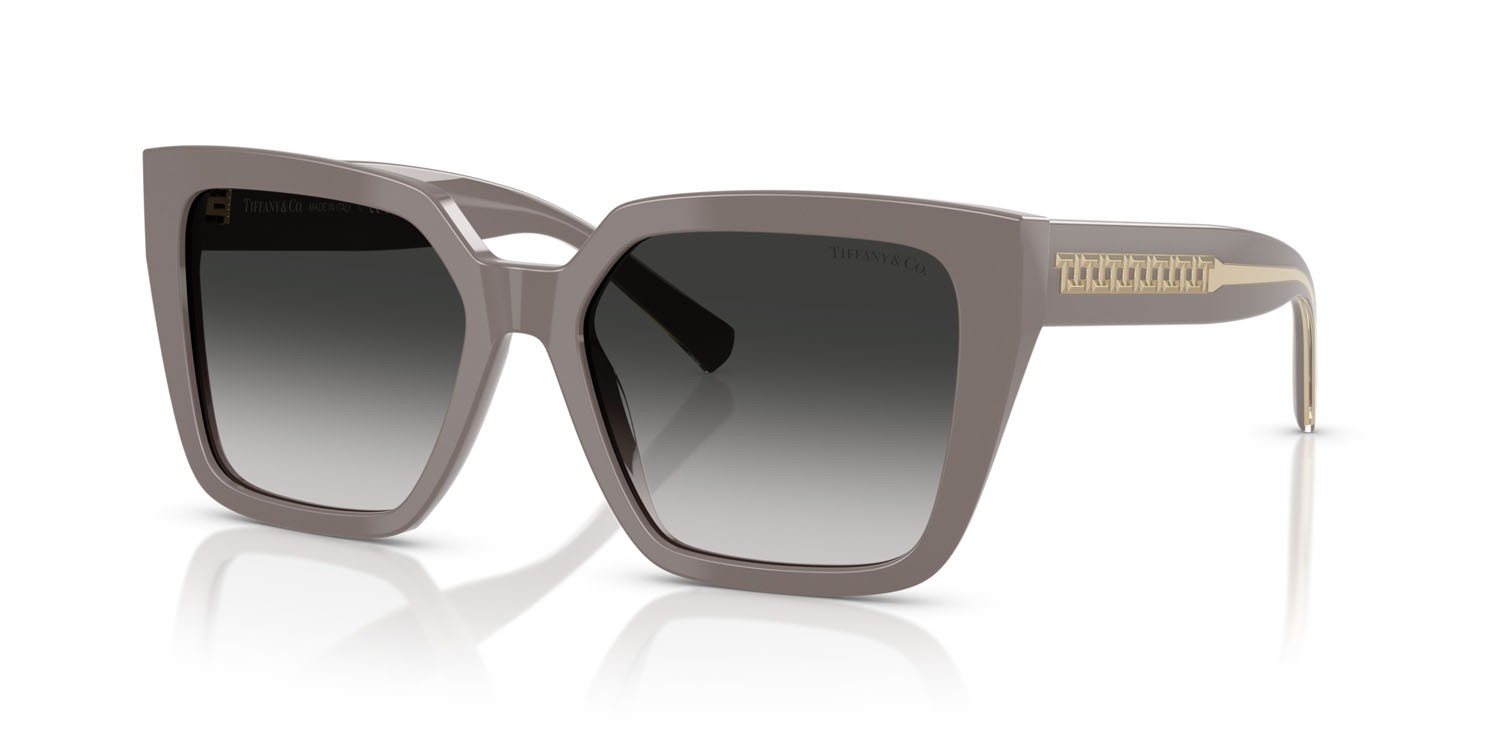 Occhiali da sole Tiffany TF 4235 (84013C) colore chocolate truffle forma quadrato lenti sfumato grigio