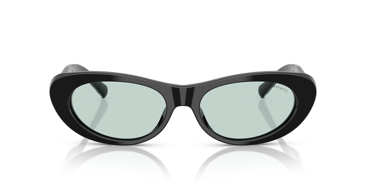 Sunglasses Tiffany TF 4236U (8001D9) color nero shape oval lenses azzurro chiaro