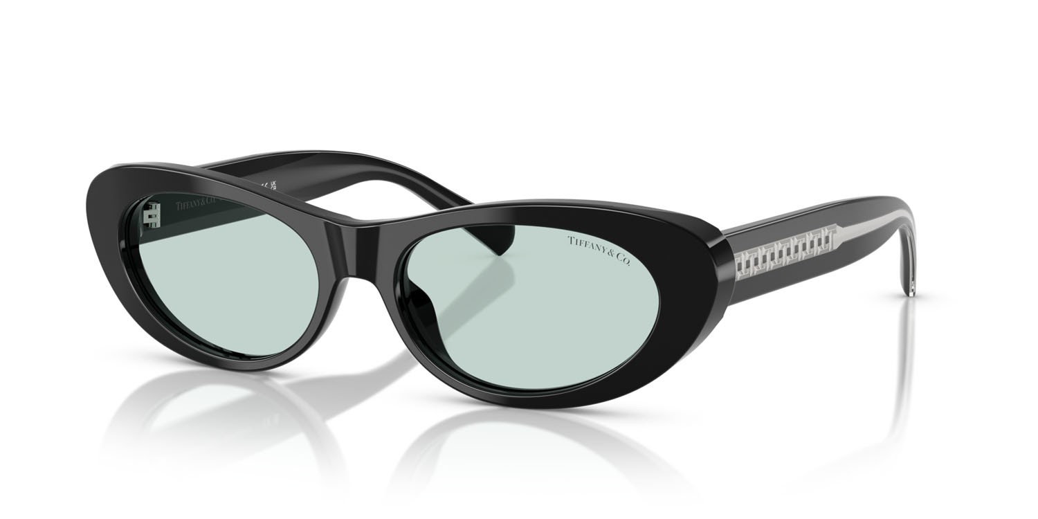Sunglasses Tiffany TF 4236U (8001D9) color nero shape oval lenses azzurro chiaro