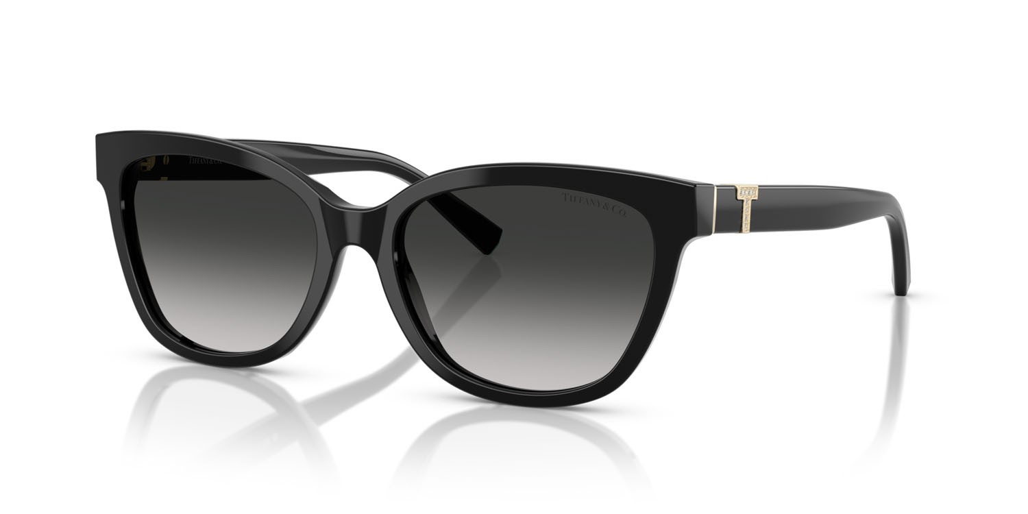 Occhiali da sole Tiffany TF 4237B (80013C) colore nero forma cat eye lenti sfumato grigio