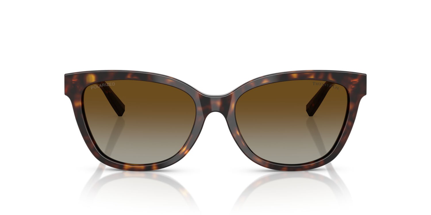 Occhiali da sole Tiffany TF 4237B (8015T5) colore havana forma cat eye lenti polarizzata marrone sfumato