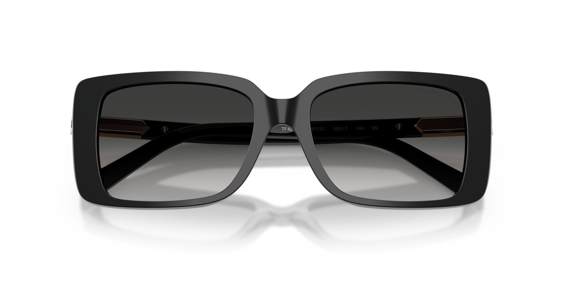 Occhiali da sole Tiffany TF 4249 (80013C) colore nero forma rettangolare lenti sfumato grigio