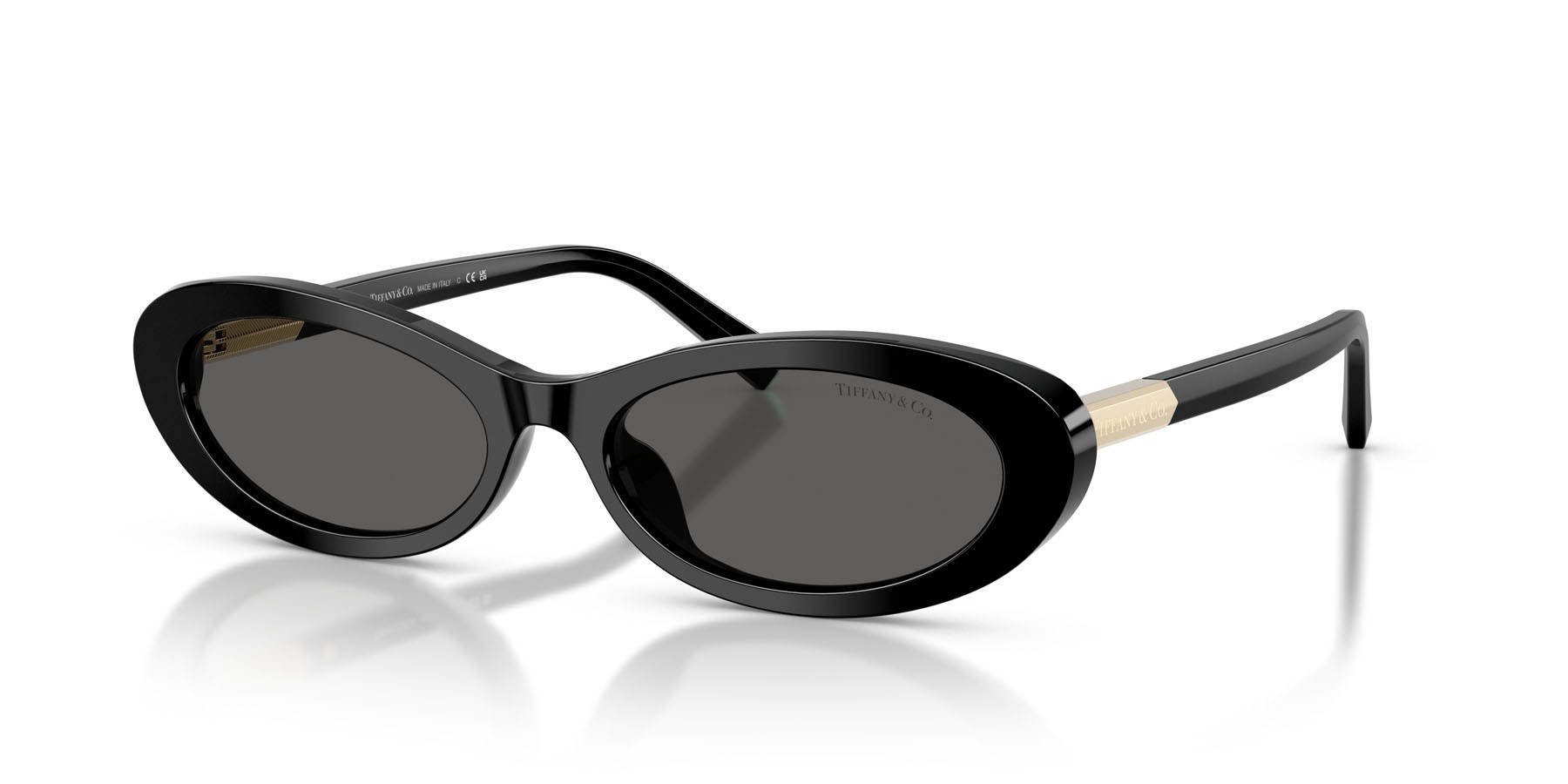 Sunglasses Tiffany TF 4250 (8001S4) color nero shape oval lenses grigio scuro