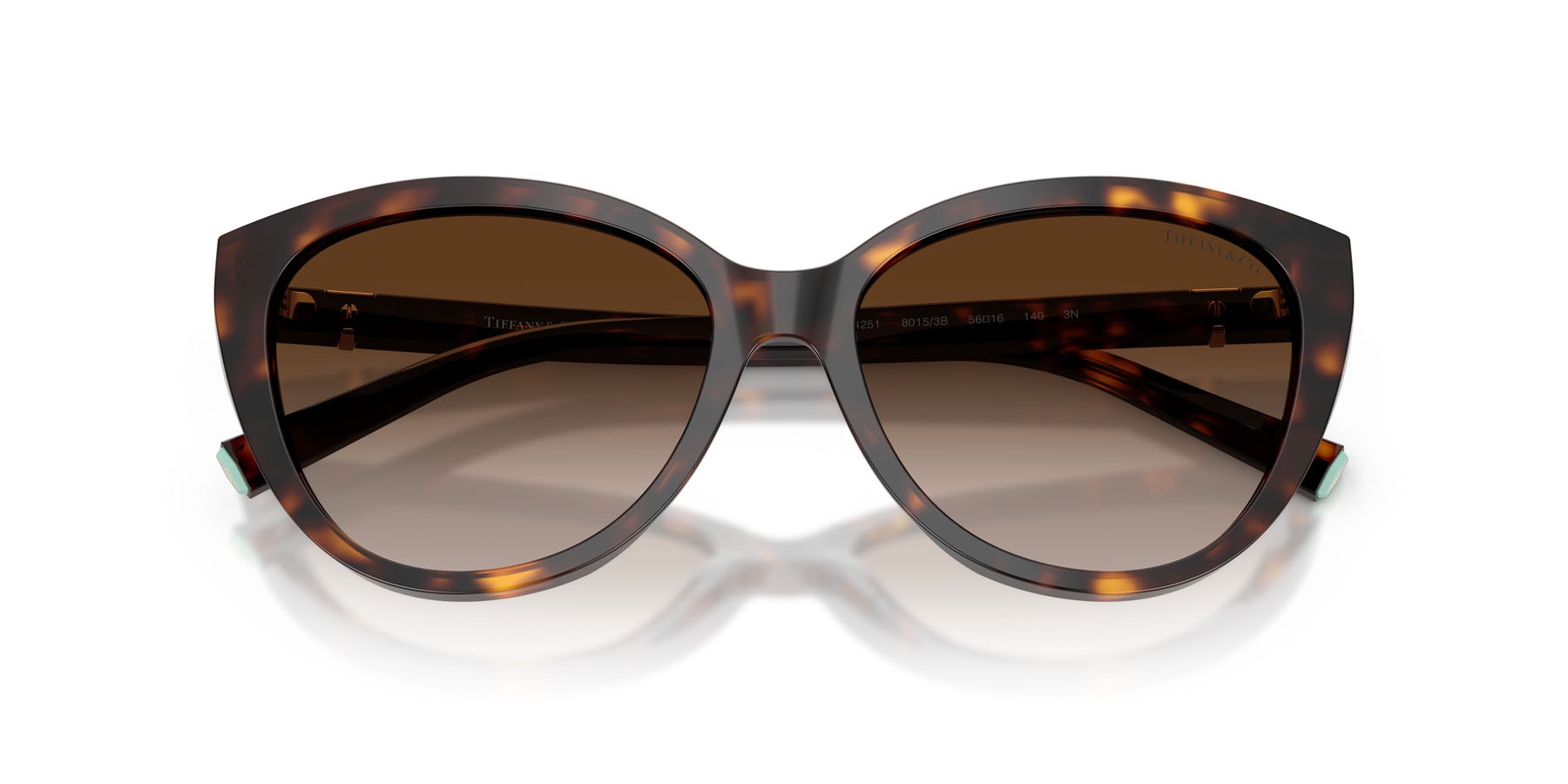 Occhiali da sole Tiffany TF 4251 (80153B) colore havana forma cat eye lenti marrone sfumato