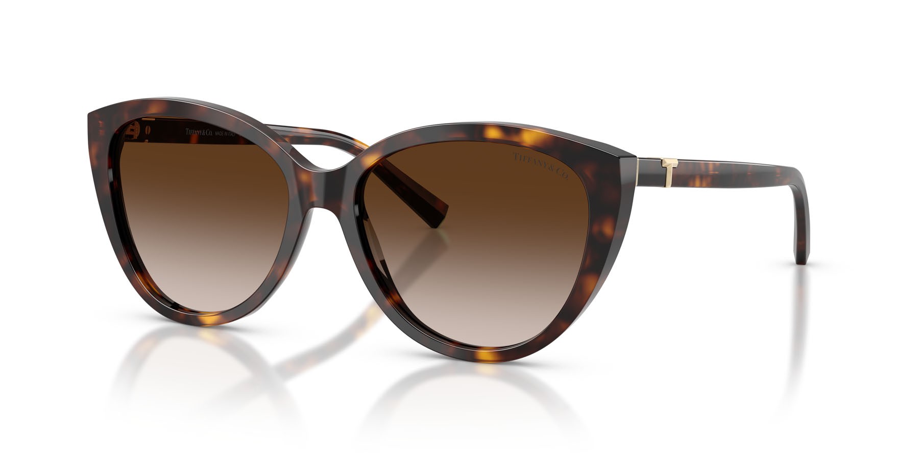 Occhiali da sole Tiffany TF 4251 (80153B) colore havana forma cat eye lenti marrone sfumato
