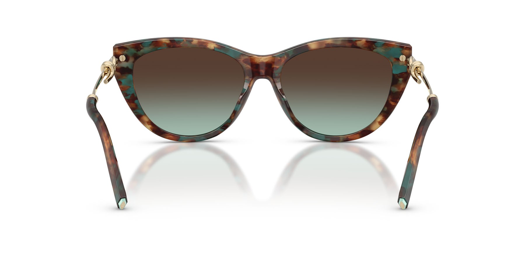 Occhiali da sole Tiffany TF 4253 (84425D) colore brown tiffany havana forma cat eye lenti azzurro sfumato marrone