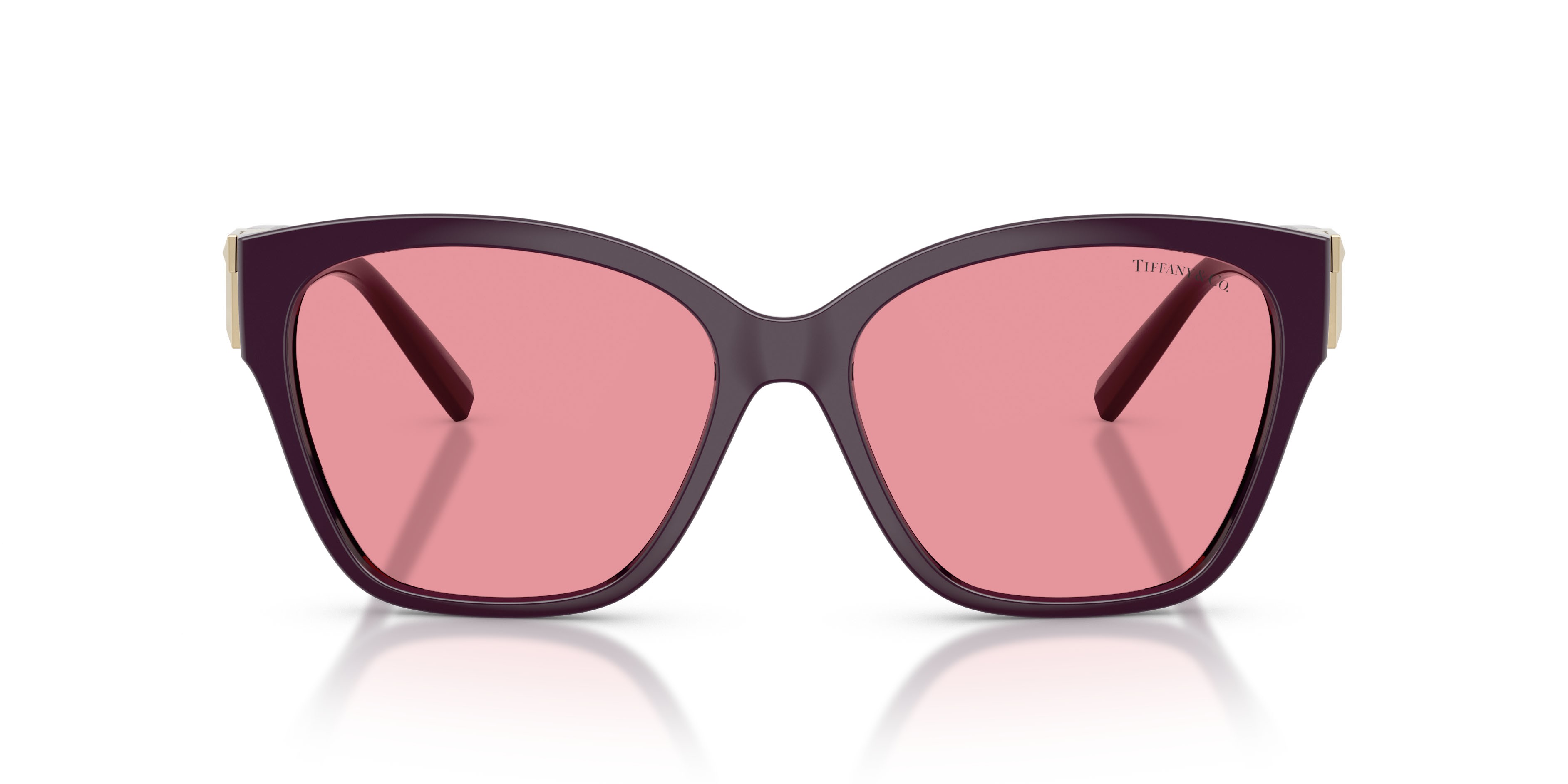 Occhiali da sole Tiffany TF 4254U (84279L) colore deep kunzite forma quadrato lenti rosa interno specchiato argento