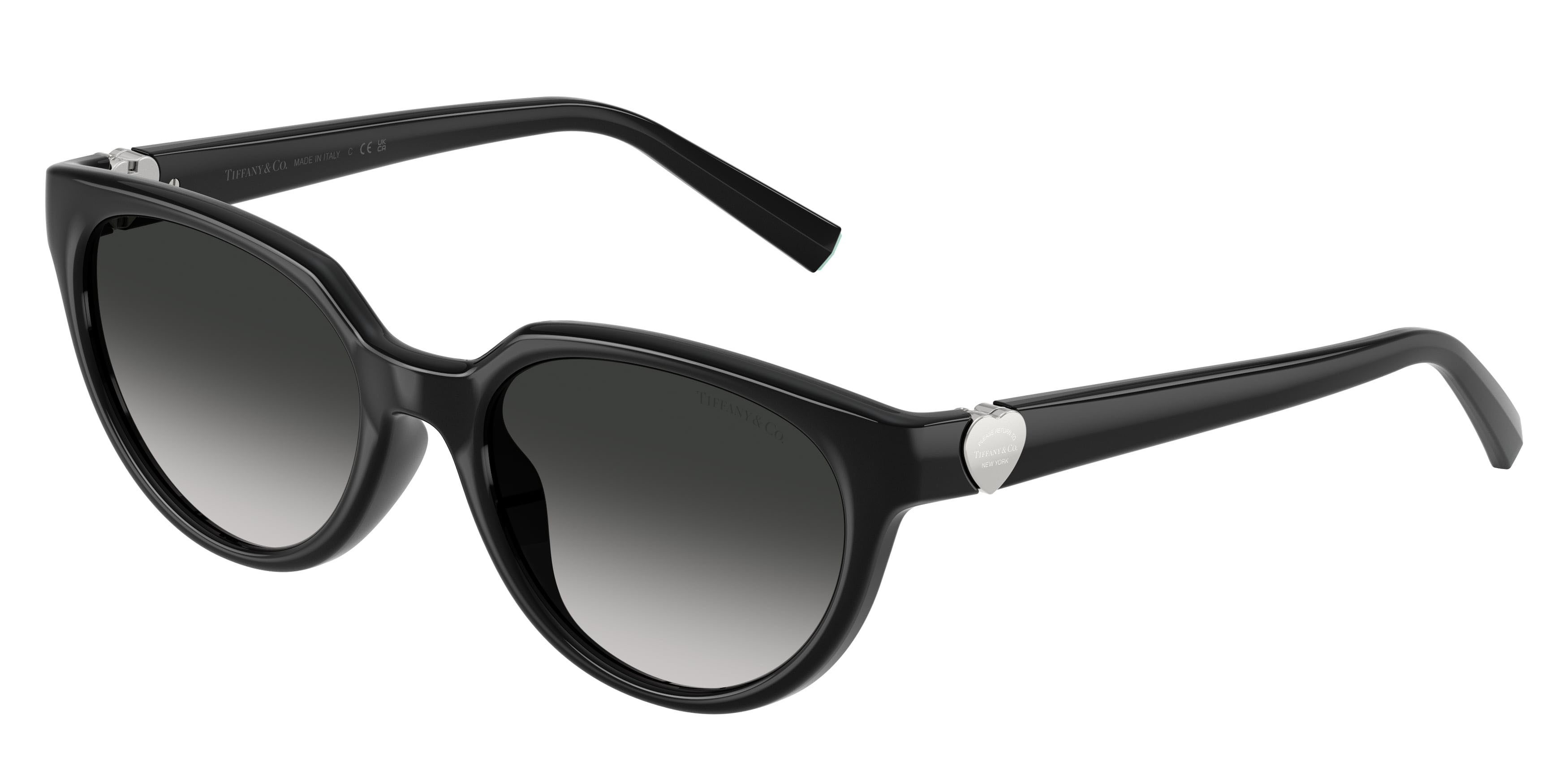Sunglasses Tiffany TF 4256D (80013C) color nero shape cat eye lenses sfumato grigio