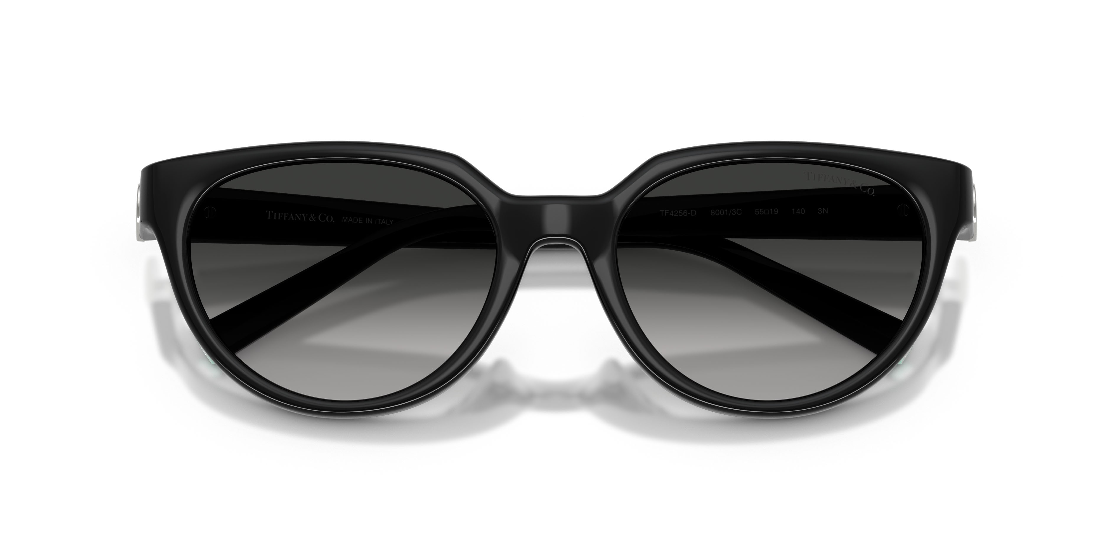 Sunglasses Tiffany TF 4256D (80013C) color nero shape cat eye lenses sfumato grigio