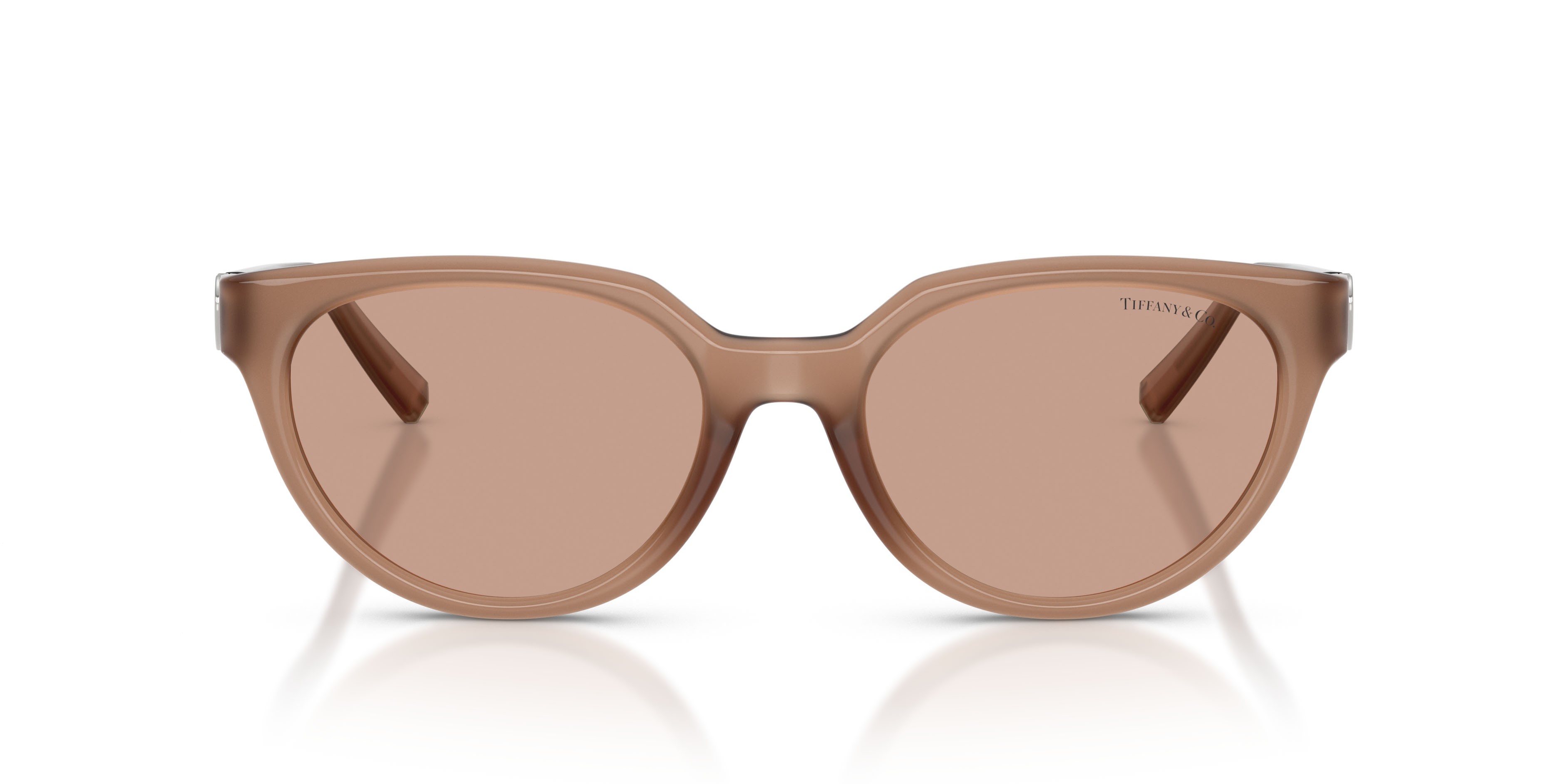 Occhiali da sole Tiffany TF 4256D (844973) colore coca cola sapphire forma cat eye lenti marrone