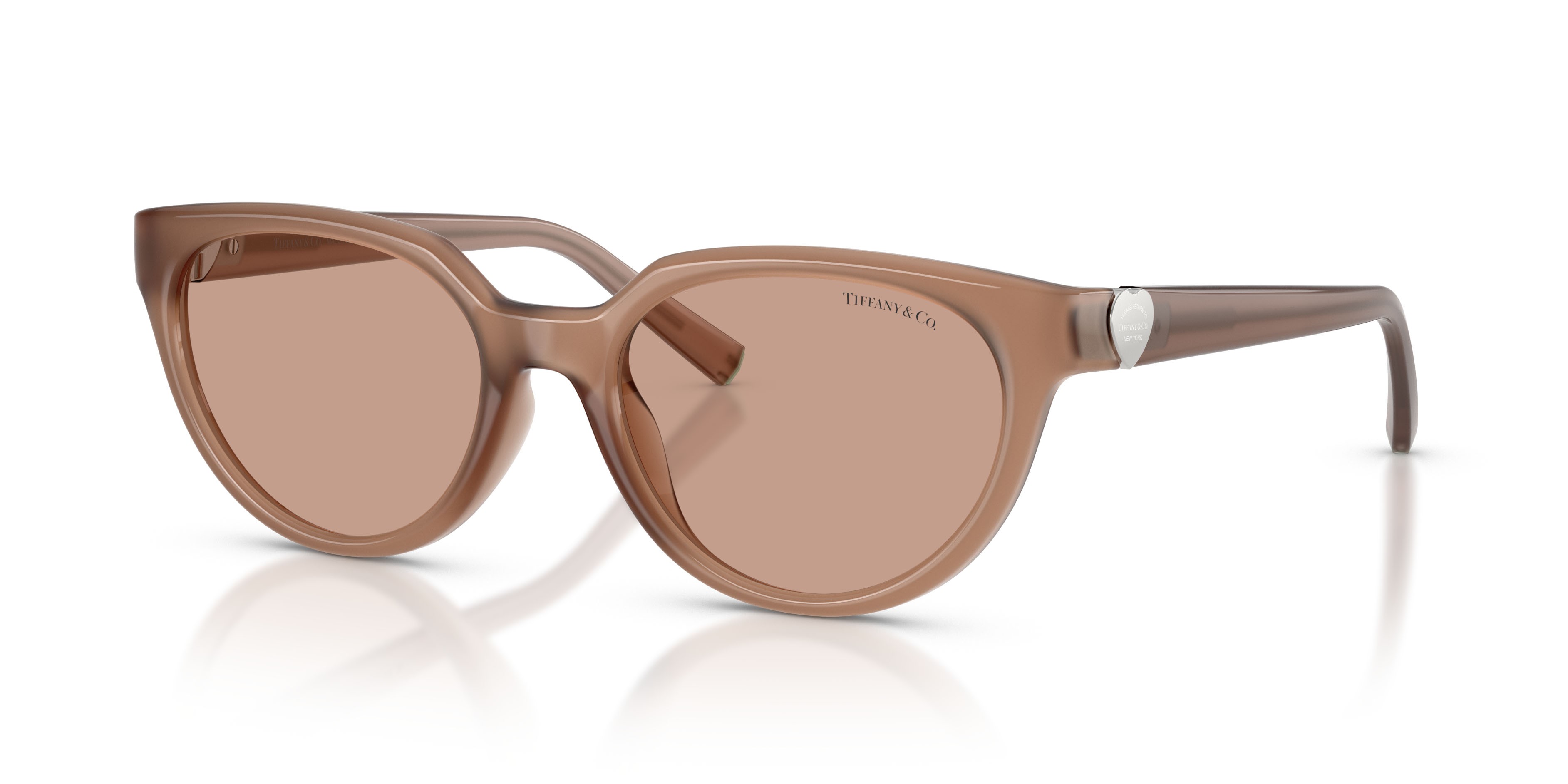 Occhiali da sole Tiffany TF 4256D (844973) colore coca cola sapphire forma cat eye lenti marrone