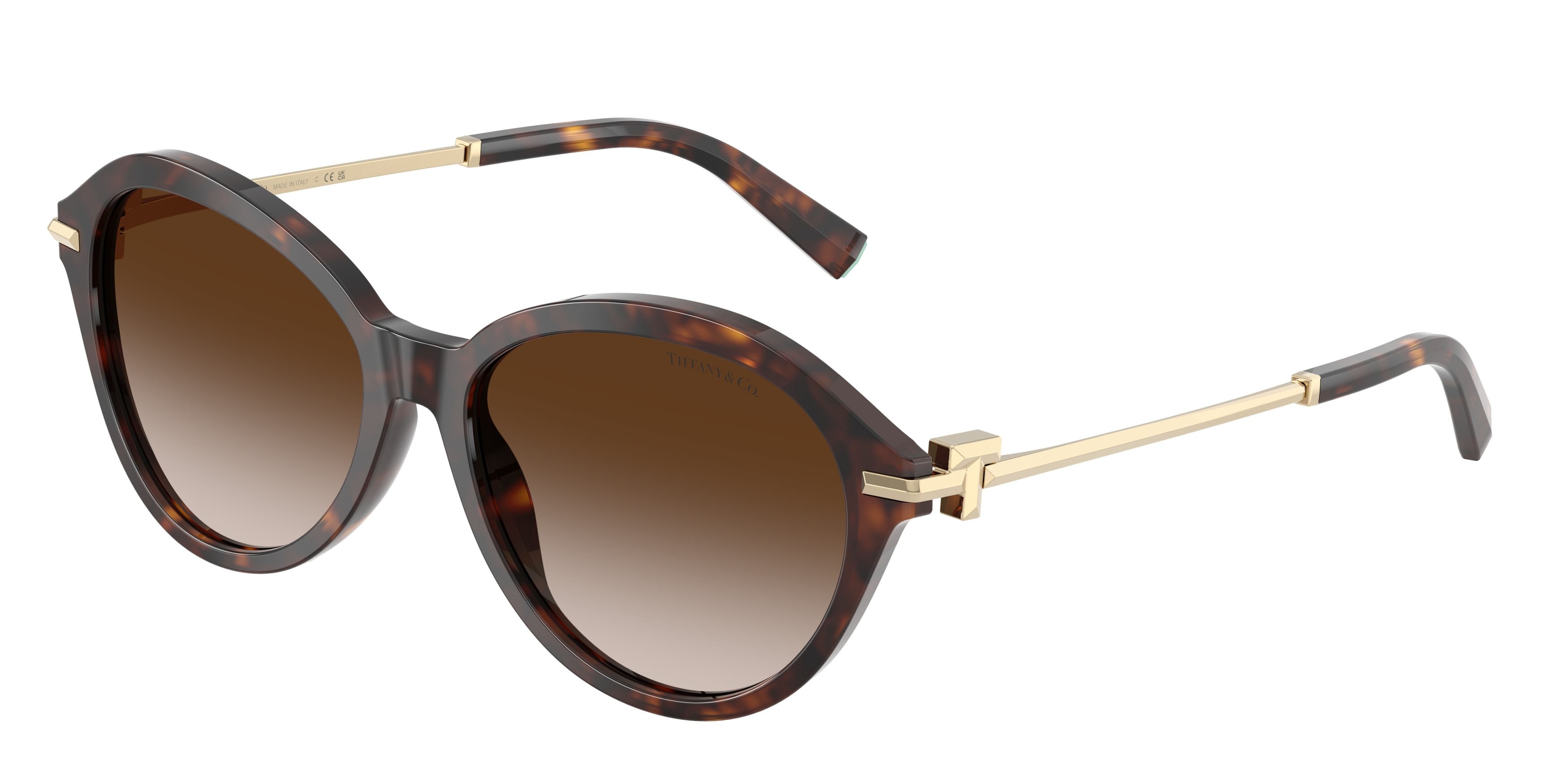 Occhiali da sole Tiffany TF 4259 (80153B) colore havana forma rotondo lenti marrone sfumato