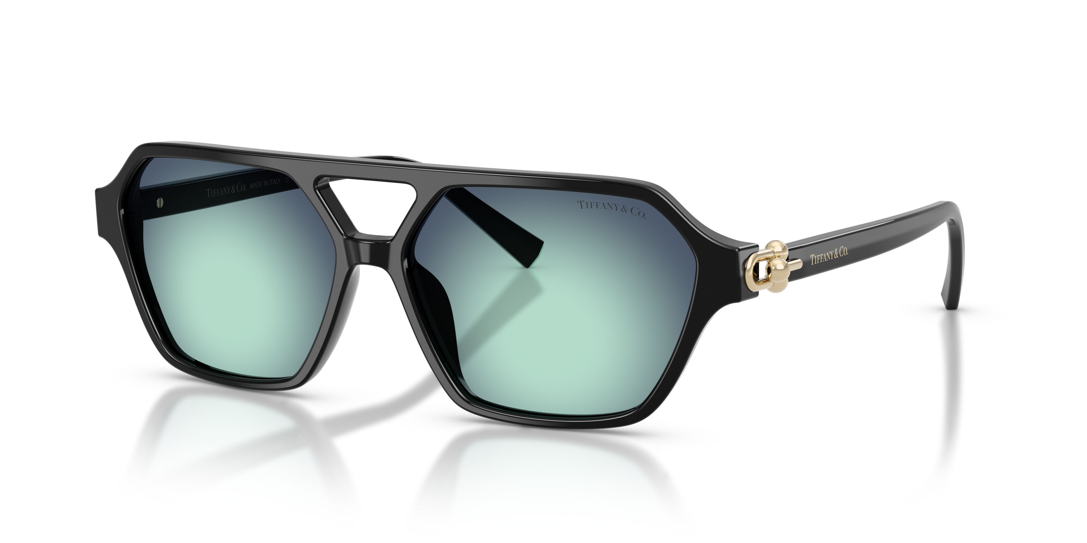 Occhiali da sole Tiffany TF 4264U (80019S) colore nero forma quadrato lenti blu sfumato