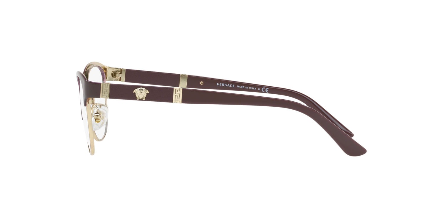 Brillen Versace VE 1233Q (1418) farbe viola/oro form unregelmäßig gläser lente demo