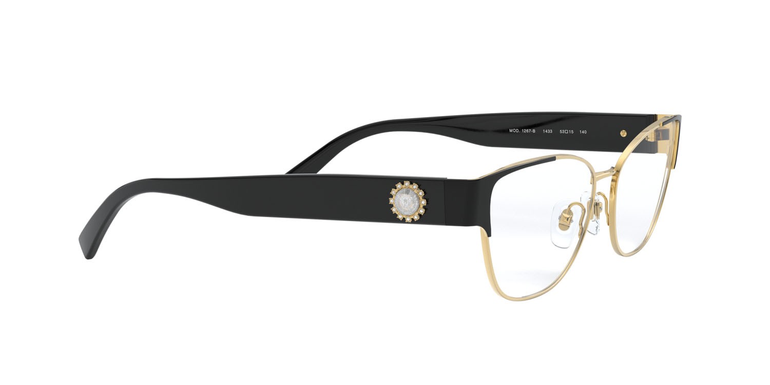 Brillen Versace VE 1267B (1433) farbe oro/nero form quadratisch gläser lente demo