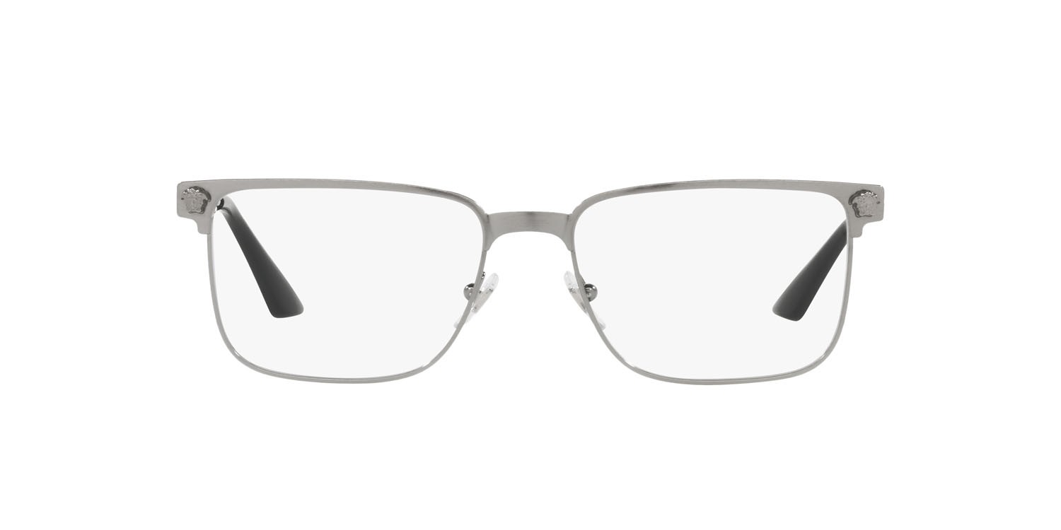 Occhiali da vista Versace VE 1276 (1262) colore gunmetal spazzolato forma rettangolare lenti lente demo