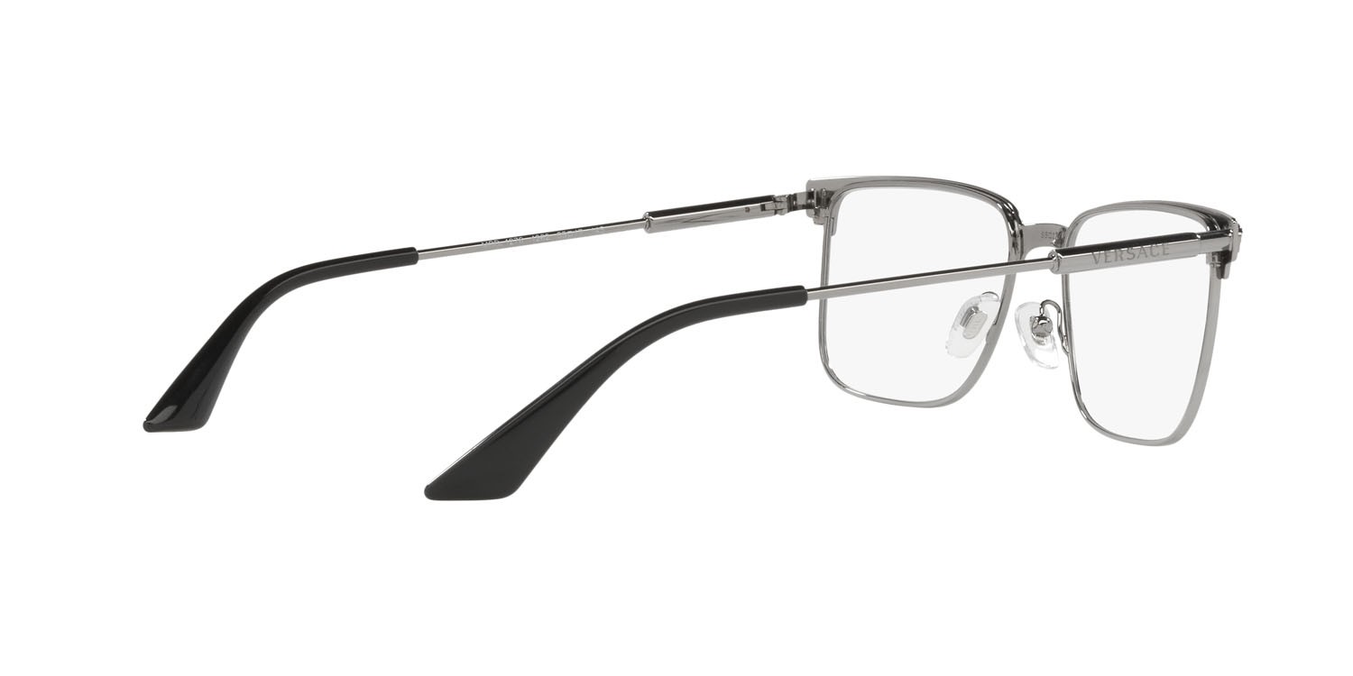 Occhiali da vista Versace VE 1276 (1262) colore gunmetal spazzolato forma rettangolare lenti lente demo