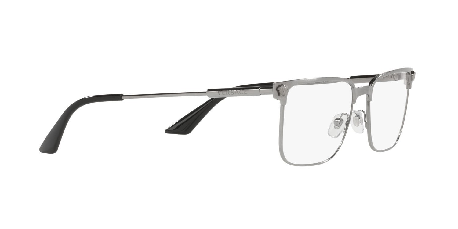 Occhiali da vista Versace VE 1276 (1262) colore gunmetal spazzolato forma rettangolare lenti lente demo