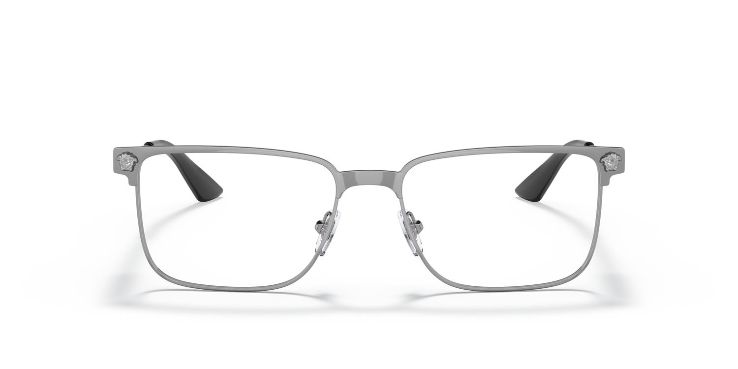 Occhiali da vista Versace VE 1276 (1262) colore gunmetal spazzolato forma rettangolare lenti lente demo