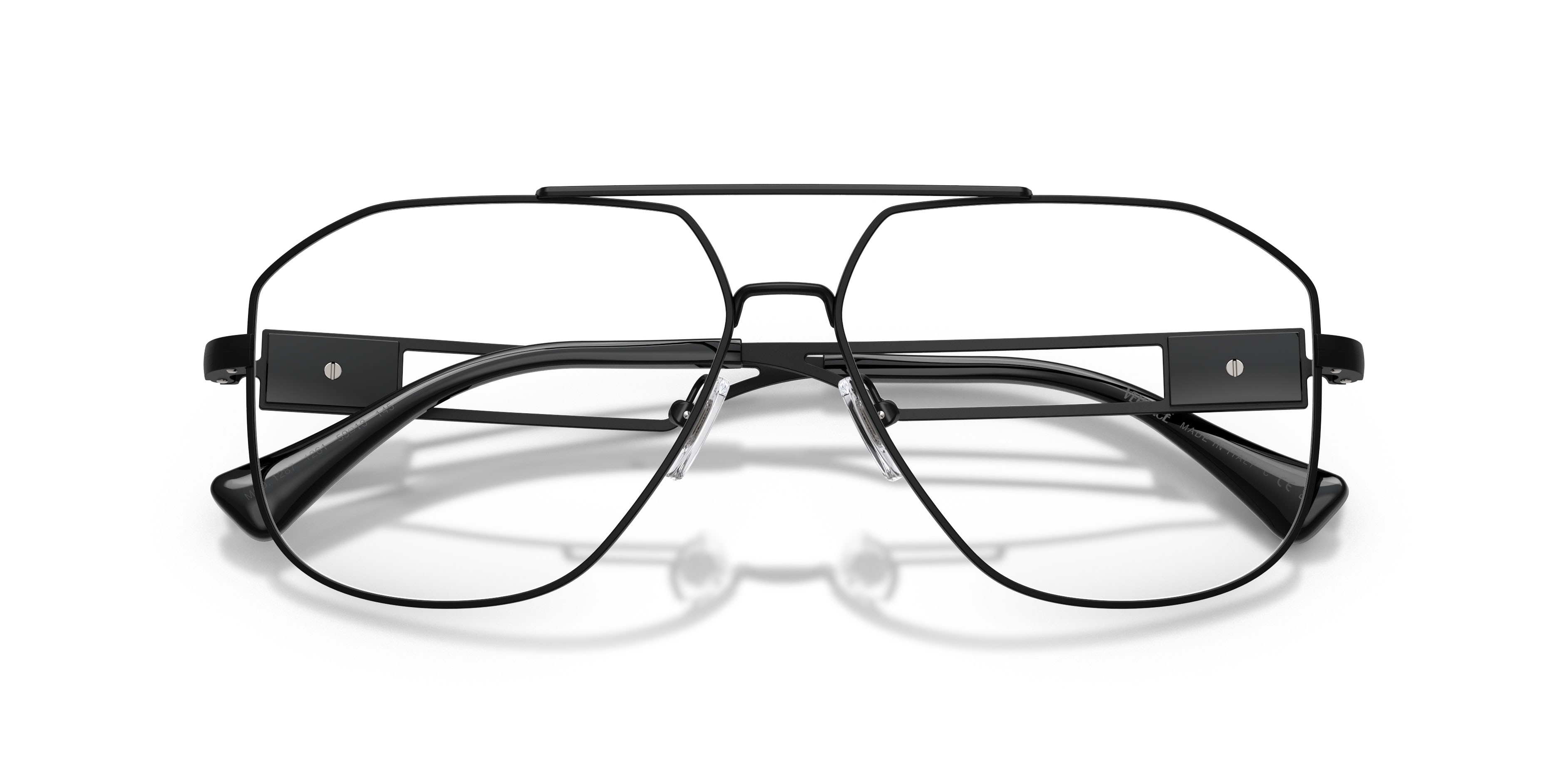 Occhiali da vista Versace VE 1287 (1261) colore nero opaco forma aviator lenti lente demo