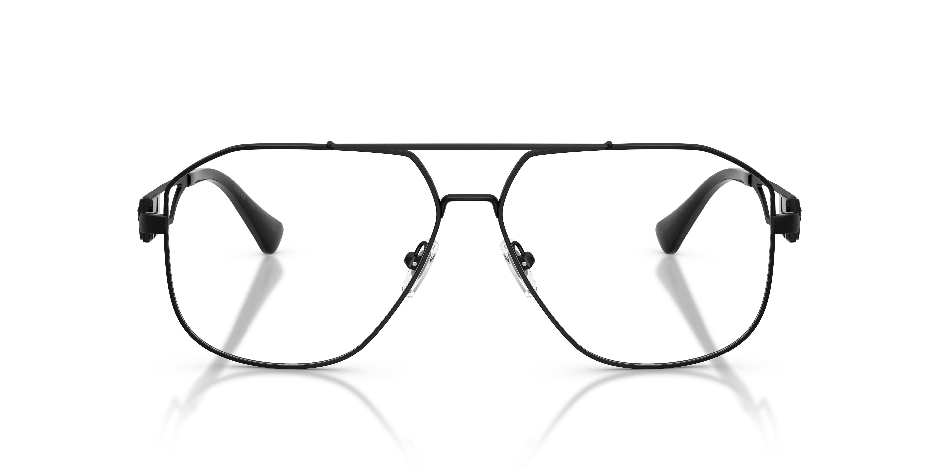 Occhiali da vista Versace VE 1287 (1261) colore nero opaco forma aviator lenti lente demo