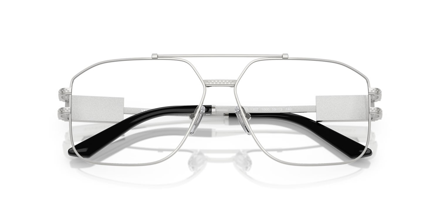 Eyeglasses Versace VE 1302 (1000) color argento shape irregular lenses lente demo