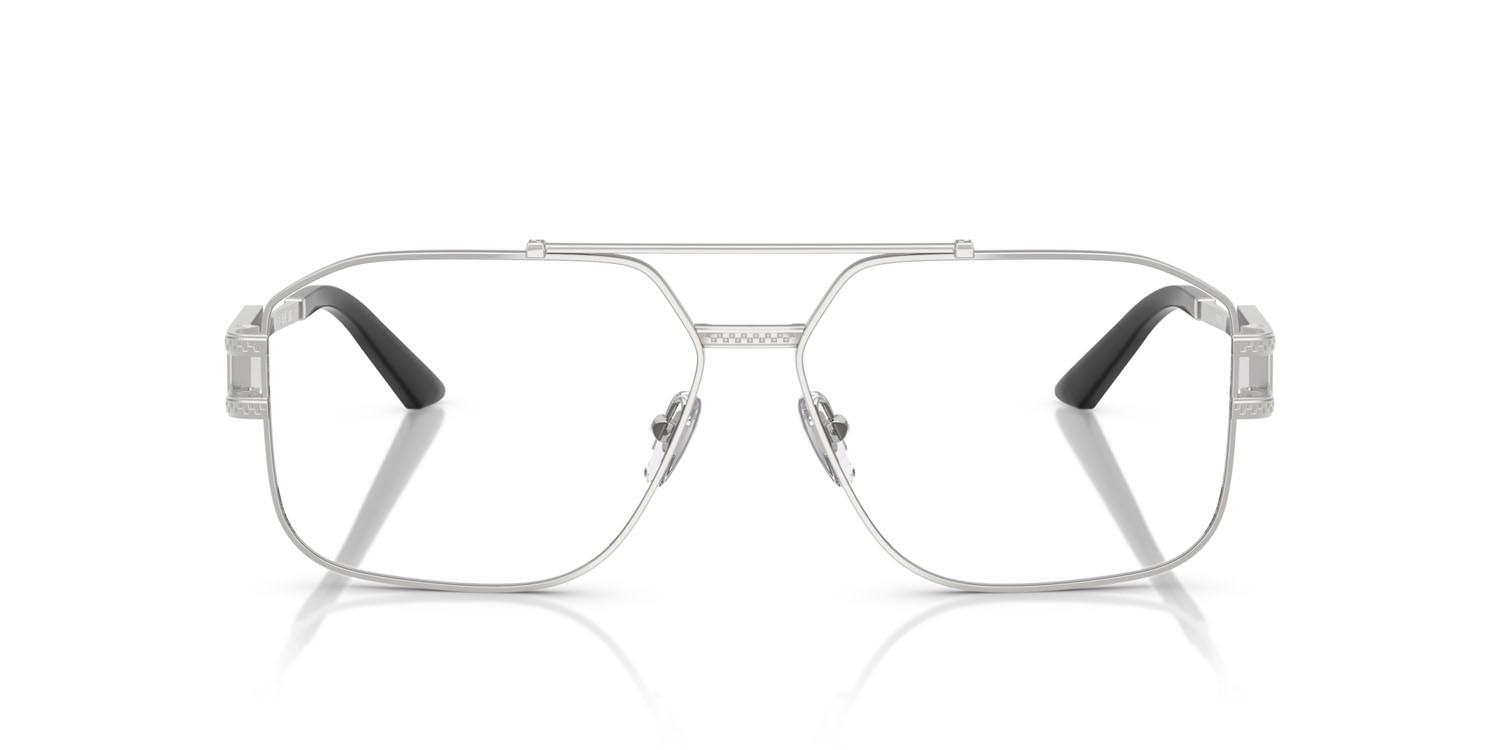 Eyeglasses Versace VE 1302 (1000) color argento shape irregular lenses lente demo