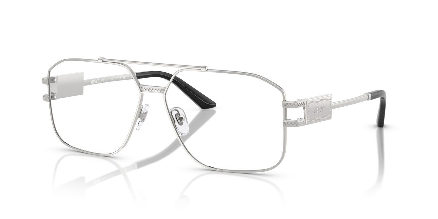 Eyeglasses Versace VE 1302 (1000) color argento shape irregular lenses lente demo