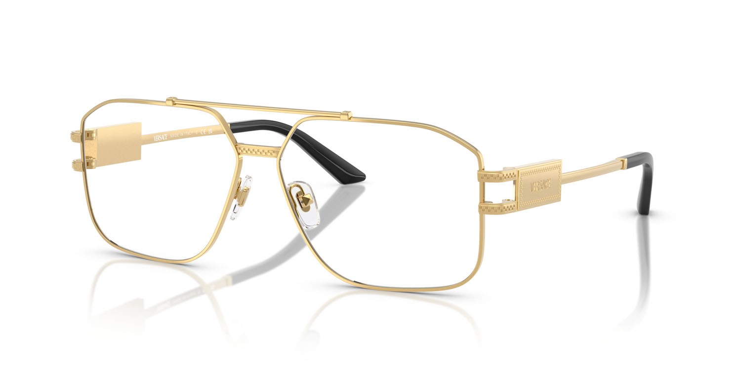 Eyeglasses Versace VE 1302 (1002) color oro shape irregular lenses lente demo