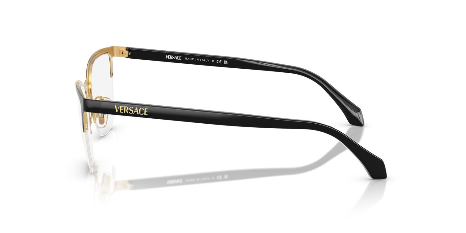 Eyeglasses Versace VE 1304 (1433) color oro/nero shape cat eye lenses lente demo