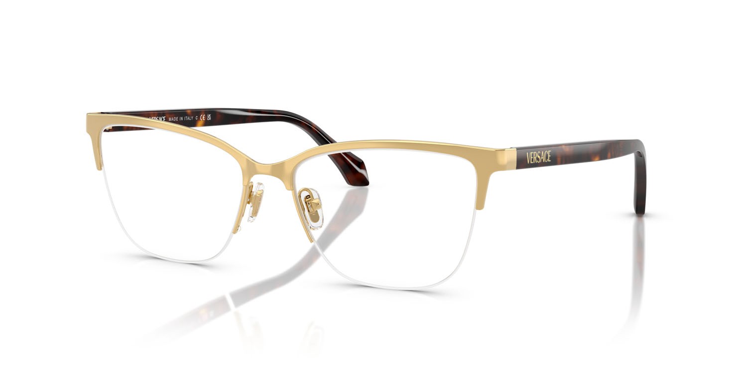 Occhiali da vista Versace VE 1304 (1460) colore oro forma cat eye lenti lente demo